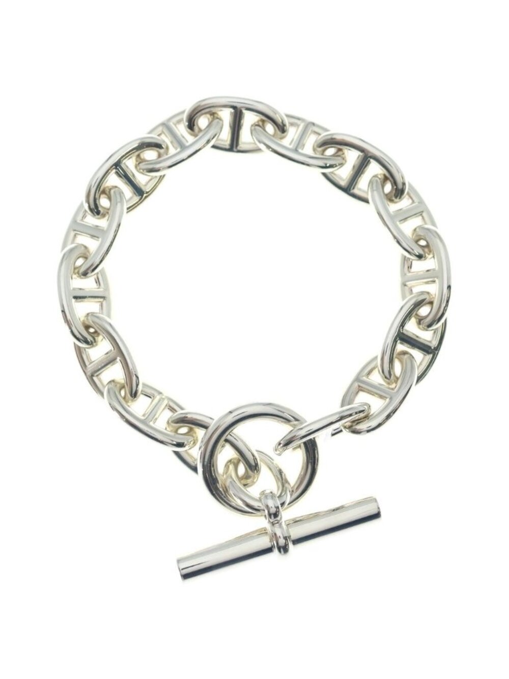 Hermes Chaine D'ancre TGM 15 Pieces Chain Bracelet Silver